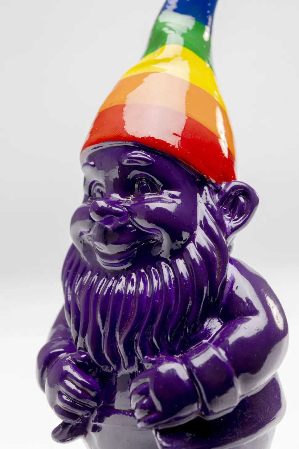 Figurki Dekoracyjne-KARE Design Figurka Dekoracyjna Krasnal Fioletowy Czapka Kolorowa 11 Cm