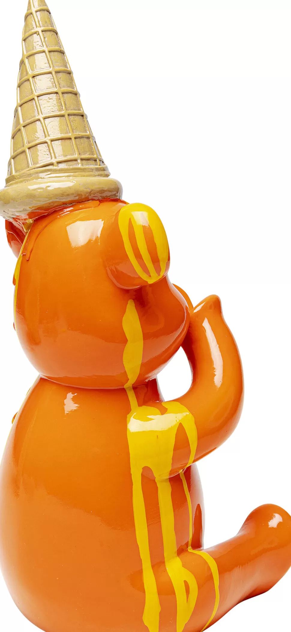Figurki Dekoracyjne-KARE Design Figurka Dekoracyjna Pomarańczowa Miś Siedzący I Lód 18x37 Cm