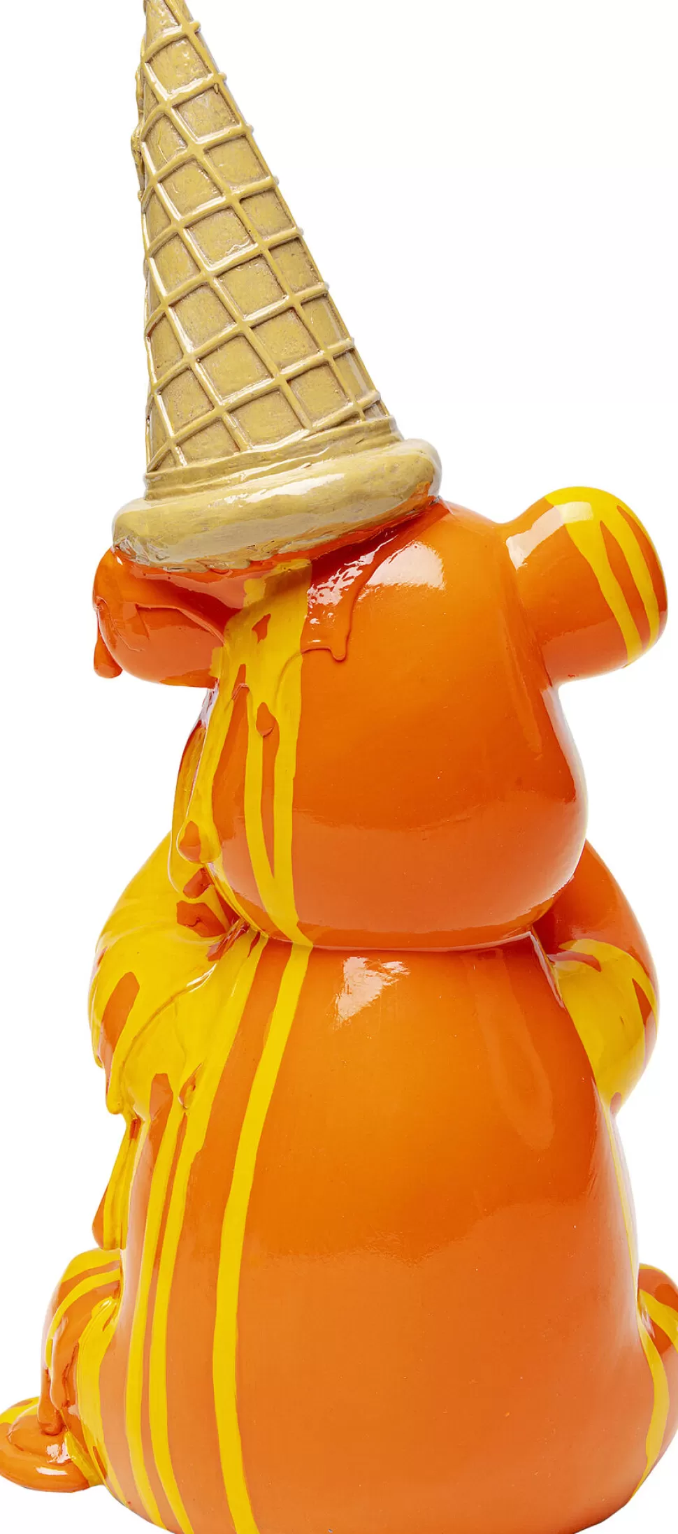 Figurki Dekoracyjne-KARE Design Figurka Dekoracyjna Pomarańczowa Miś Siedzący I Lód 18x37 Cm
