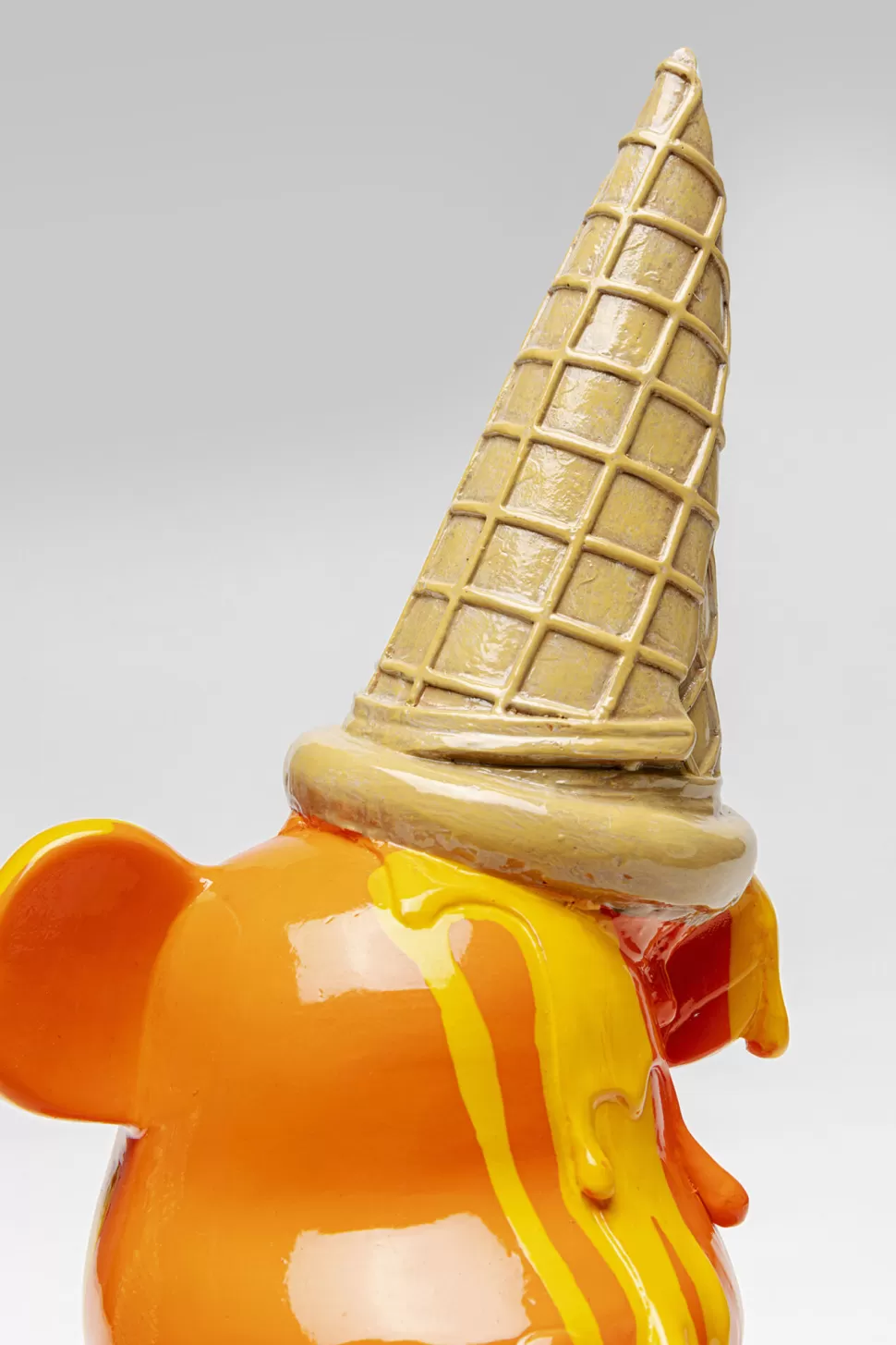 Figurki Dekoracyjne-KARE Design Figurka Dekoracyjna Pomarańczowa Miś Siedzący I Lód 18x37 Cm