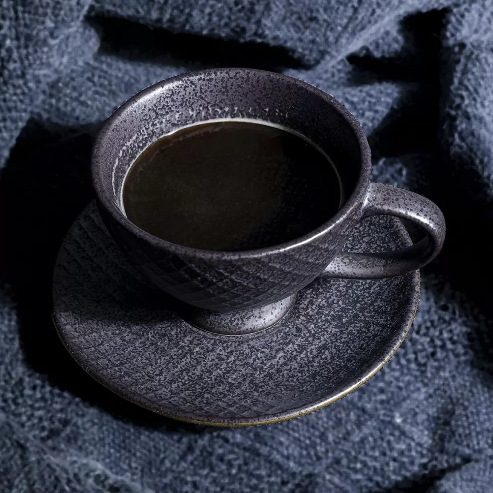 Zastawa Stołowa | Filiżanki-KARE Design Filiżanka Ze Spodkiem Z Porcelany Czarno-złota 200 Ml