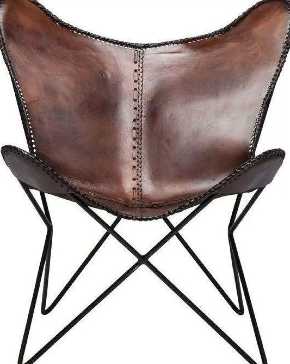 Fotele-KARE Design Fotel Butterfly Econo 80x87 Cm Brązowy