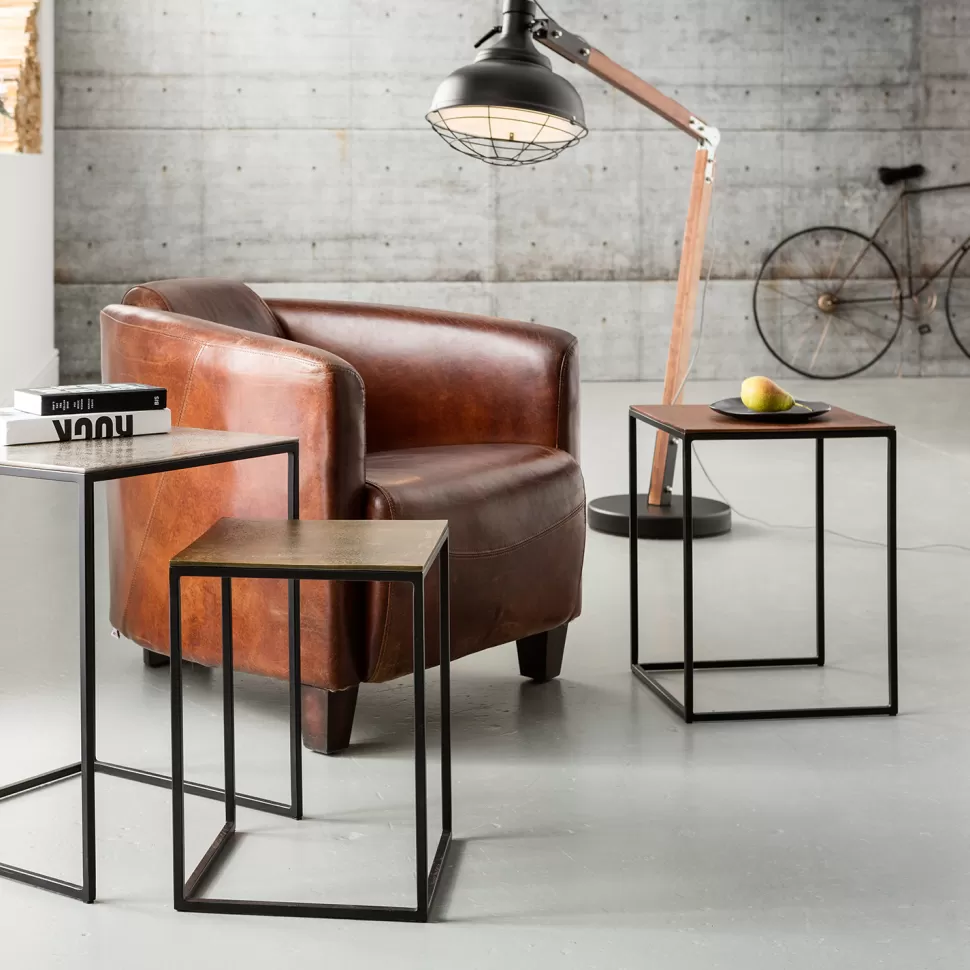 Fotele-KARE Design Fotel Cigar Lounge 72x70 Cm Brązowy Skóra Naturalna