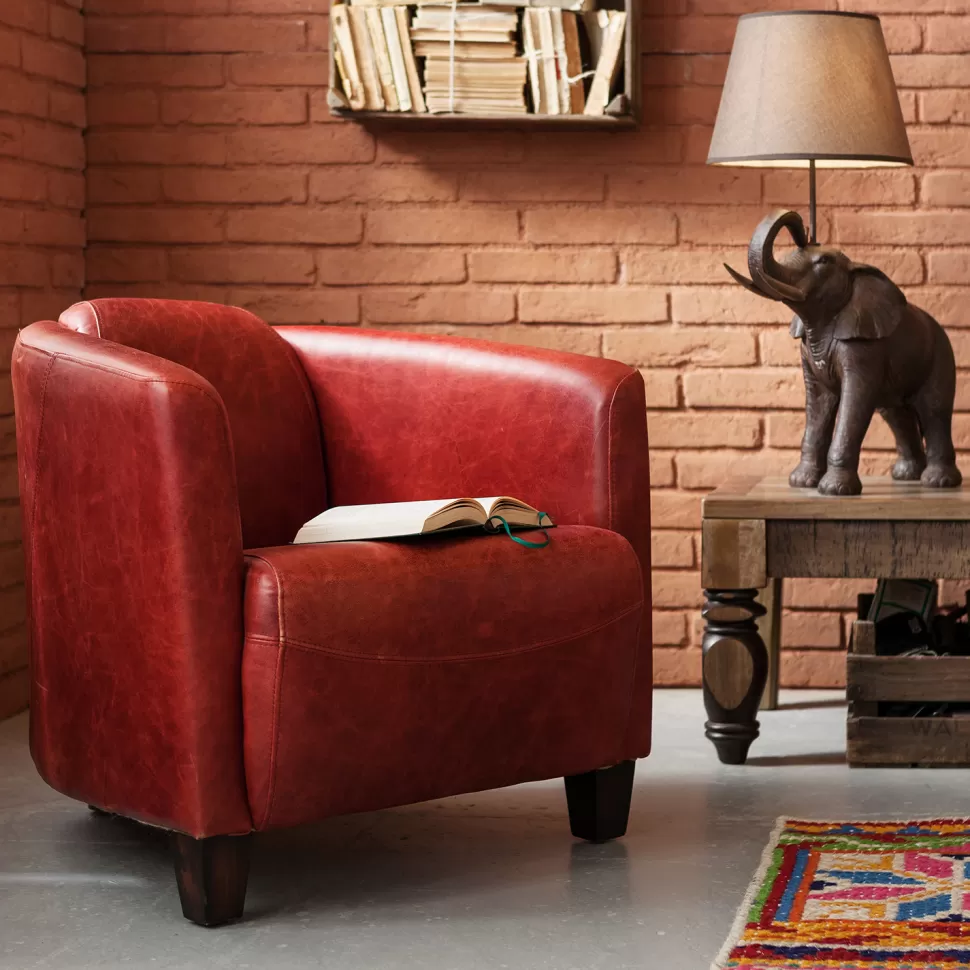 Fotele-KARE Design Fotel Cigar Lounge 72x70 Cm Czerwony