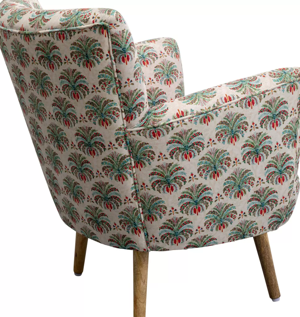 Fotele-KARE Design Fotel Do Salonu Kolorowy Maharadża Nogi Drewno Mango 79x78 Cm