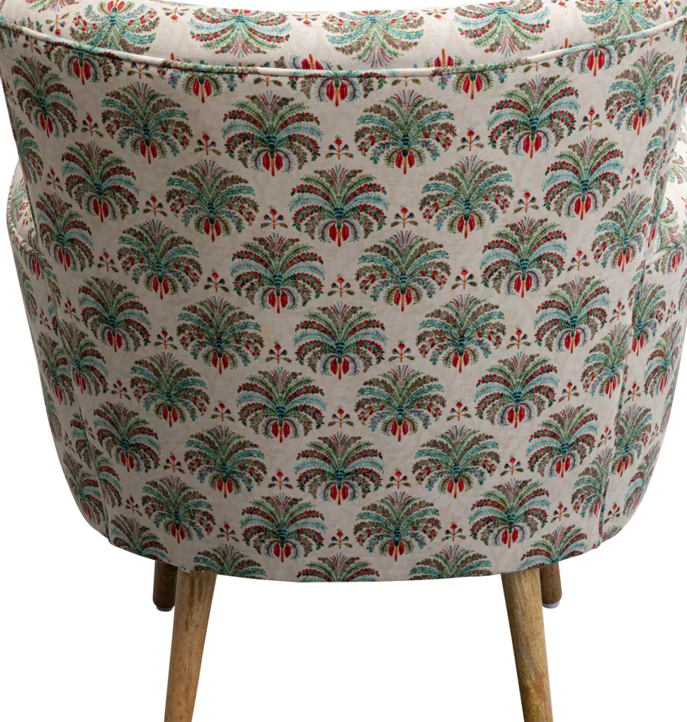 Fotele-KARE Design Fotel Do Salonu Kolorowy Maharadża Nogi Drewno Mango 79x78 Cm