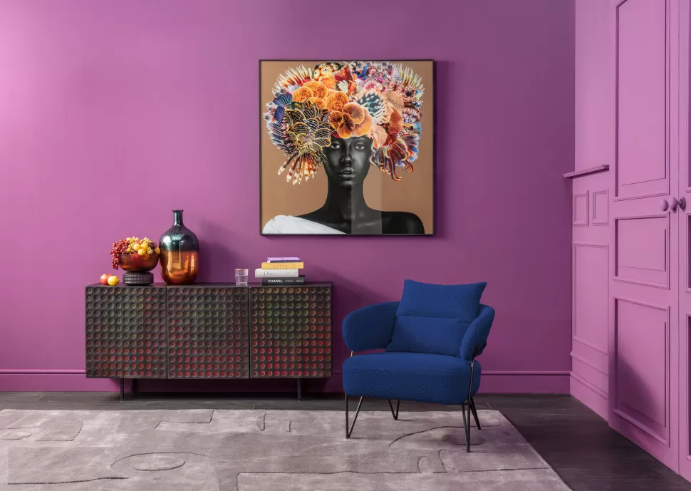 Fotele-KARE Design Fotel Nowoczesny Do Salonu Niebieski Nogi Stalowe Czarne 78x71 Cm