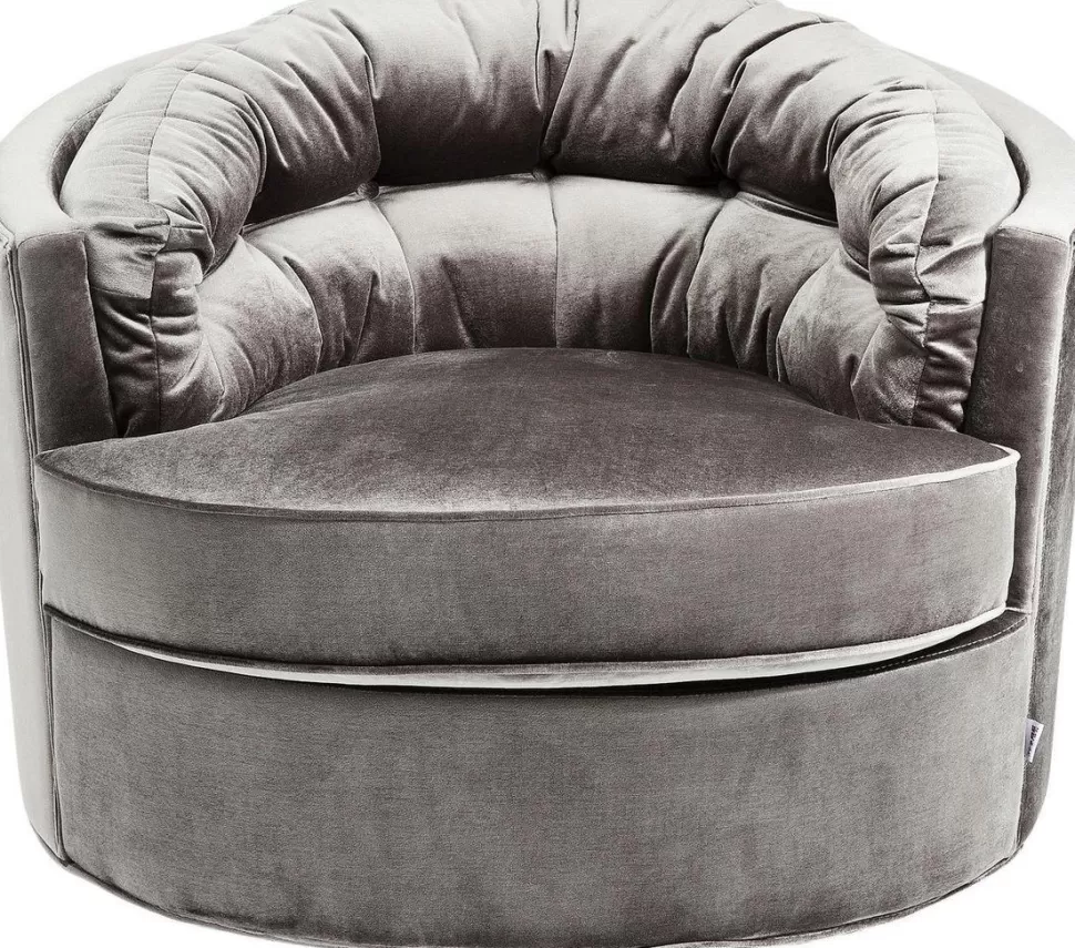 Fotele-KARE Design Fotel Obrotowy Music Hall 90x71 Cm Szary