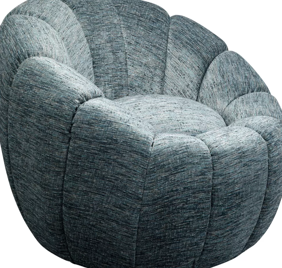 Fotele-KARE Design Fotel Obrotowy Nowoczesny Niebieski Do Salonu 86x72 Cm