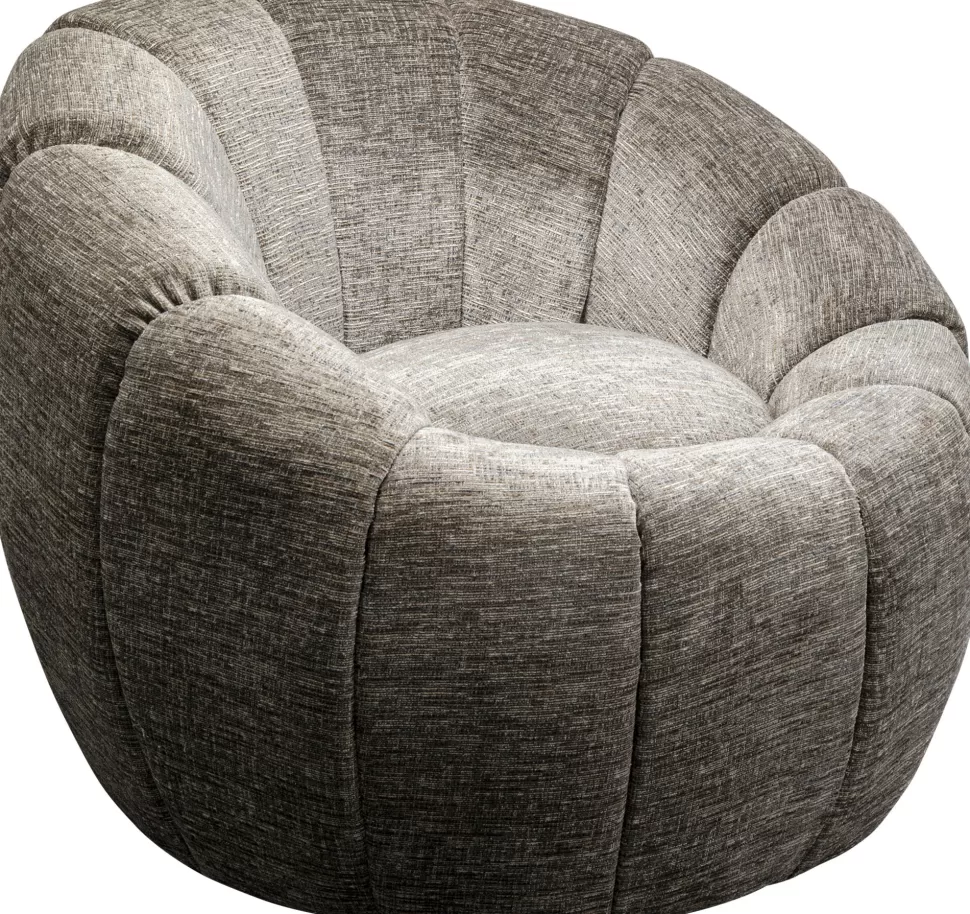 Fotele-KARE Design Fotel Obrotowy Nowoczesny Szary Do Salonu 86x72 Cm