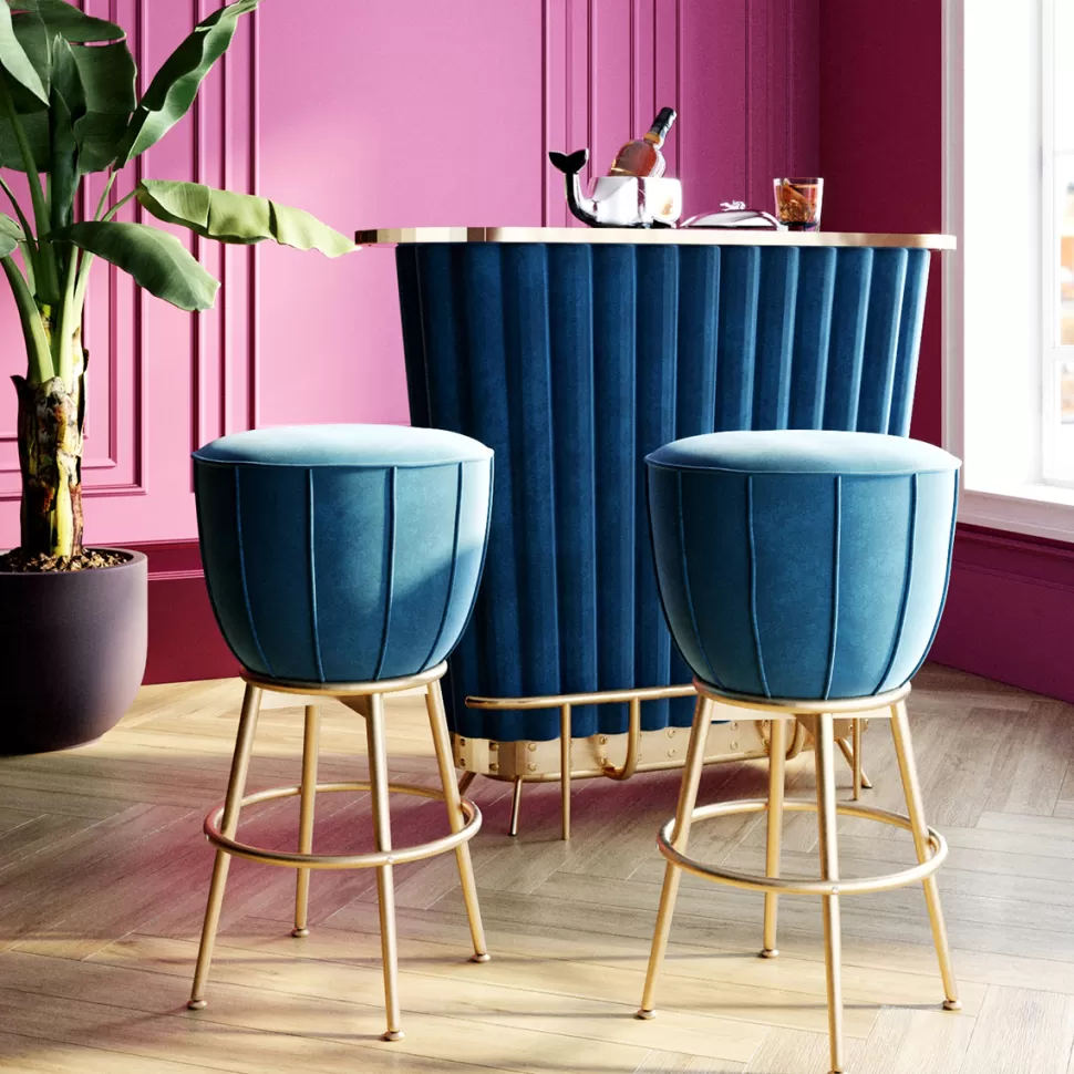 Hokery-KARE Design Hoker After Work 40x74 Cm Turkusowy