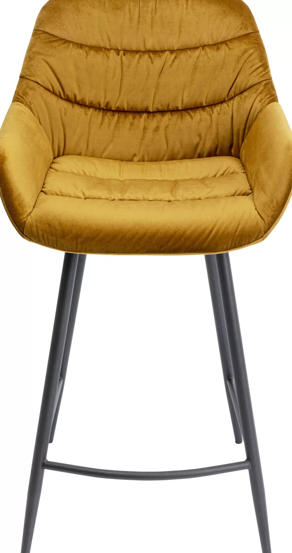 Hokery-KARE Design Hoker Aksamitny żółty Z Oparciem I Podłokietnikami 69 Cm