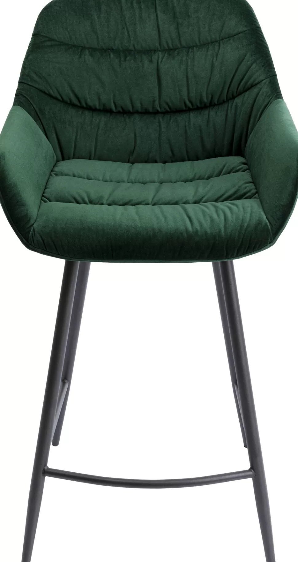 Hokery-KARE Design Hoker Aksamitny Zielony Z Oparciem I Podłokietnikami 69 Cm