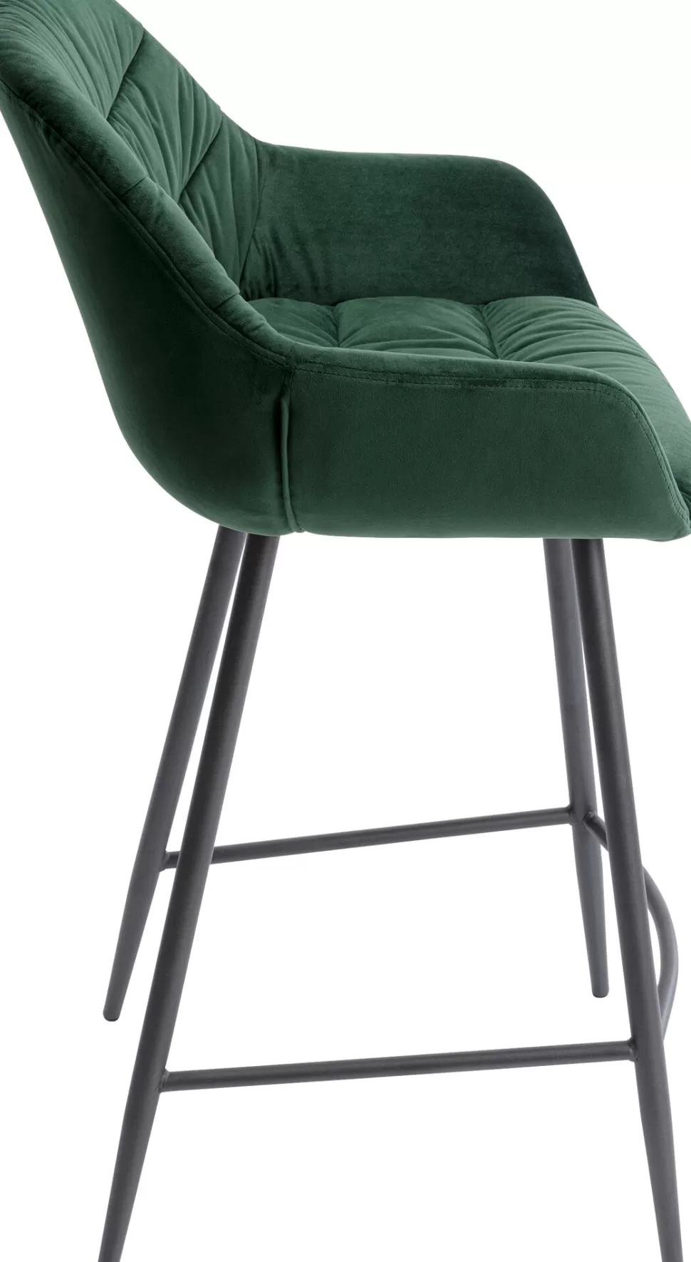 Hokery-KARE Design Hoker Aksamitny Zielony Z Oparciem I Podłokietnikami 69 Cm