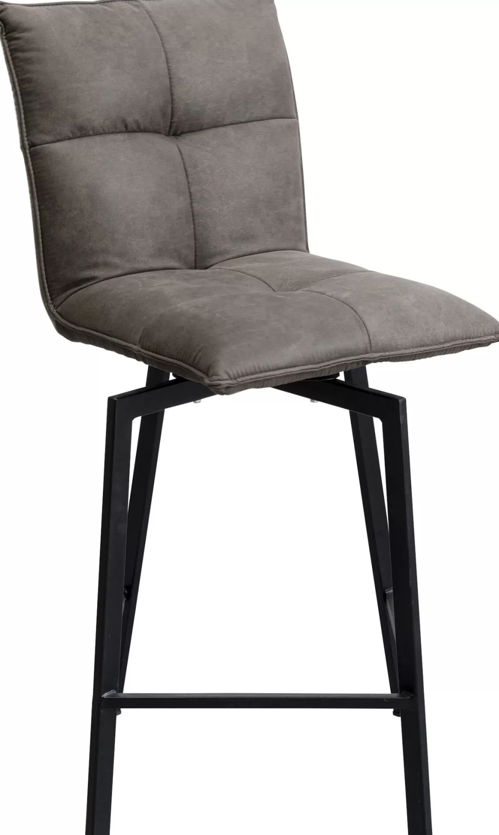Hokery-KARE Design Hoker Z Obrotowym Siedziskiem Pikowany Brązowy Nogi Stal 69 Cm