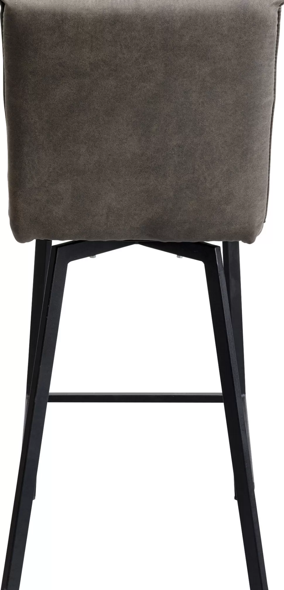 Hokery-KARE Design Hoker Z Obrotowym Siedziskiem Pikowany Brązowy Nogi Stal 69 Cm
