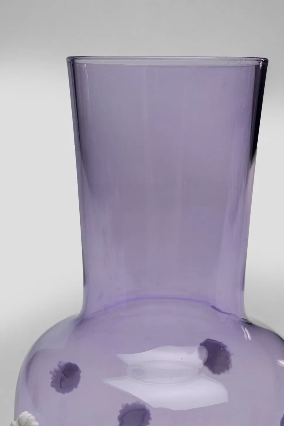 Zastawa Stołowa | Dzbanki-KARE Design Karafka Szklana Fioletowa Wzór Kwiatowy 755 Ml