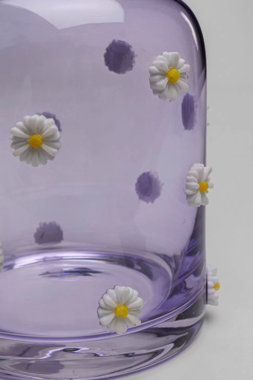 Zastawa Stołowa | Dzbanki-KARE Design Karafka Szklana Fioletowa Wzór Kwiatowy 755 Ml