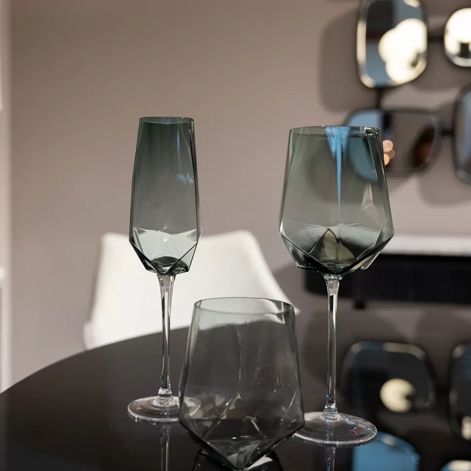 Zastawa Stołowa | Kieliszki-KARE Design Kieliszek Do Szampana Diamond Smoke 365 Ml Przydymiony