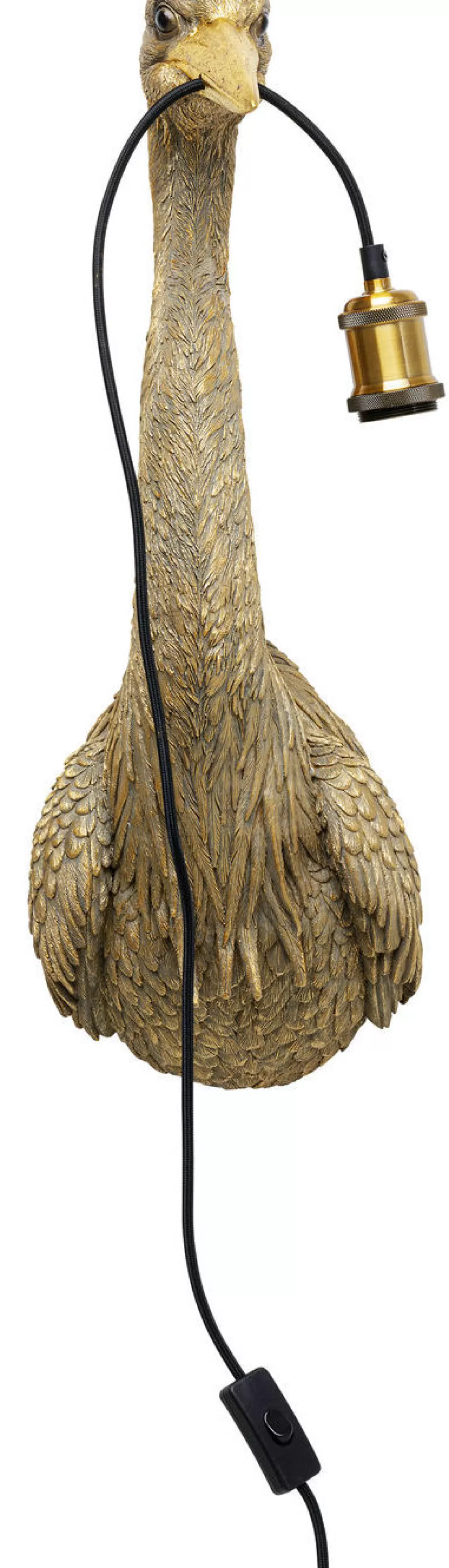 Kinkiety-KARE Design Kinkiet Heron 26x62 Cm Złoty