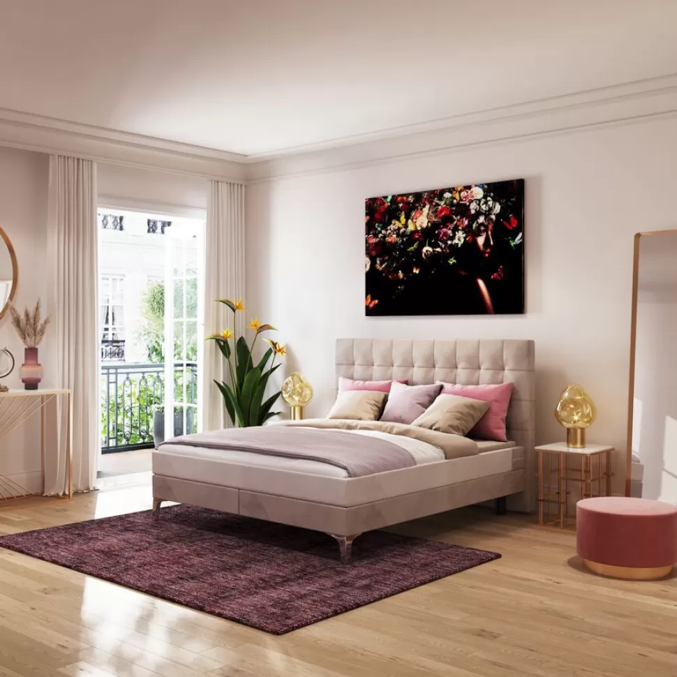 Łóżka-KARE Design Łóżko Benito Star 180x200 Cm Kremowe