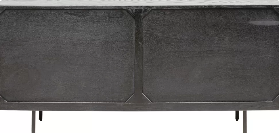 Komody-KARE Design Komoda 3-drzwiowa Fornirowana Czarna Front Kolorowy 160x75 Cm