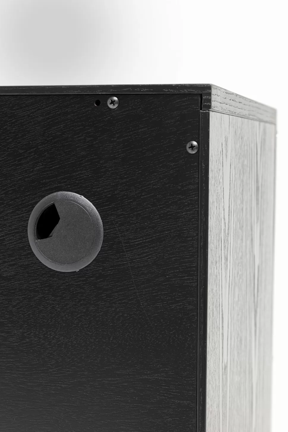 Komody-KARE Design Komoda 4-drzwiowa Fornirowana Czarna Front Srebrny Ze Stali Nierdzewnej 160x78 Cm