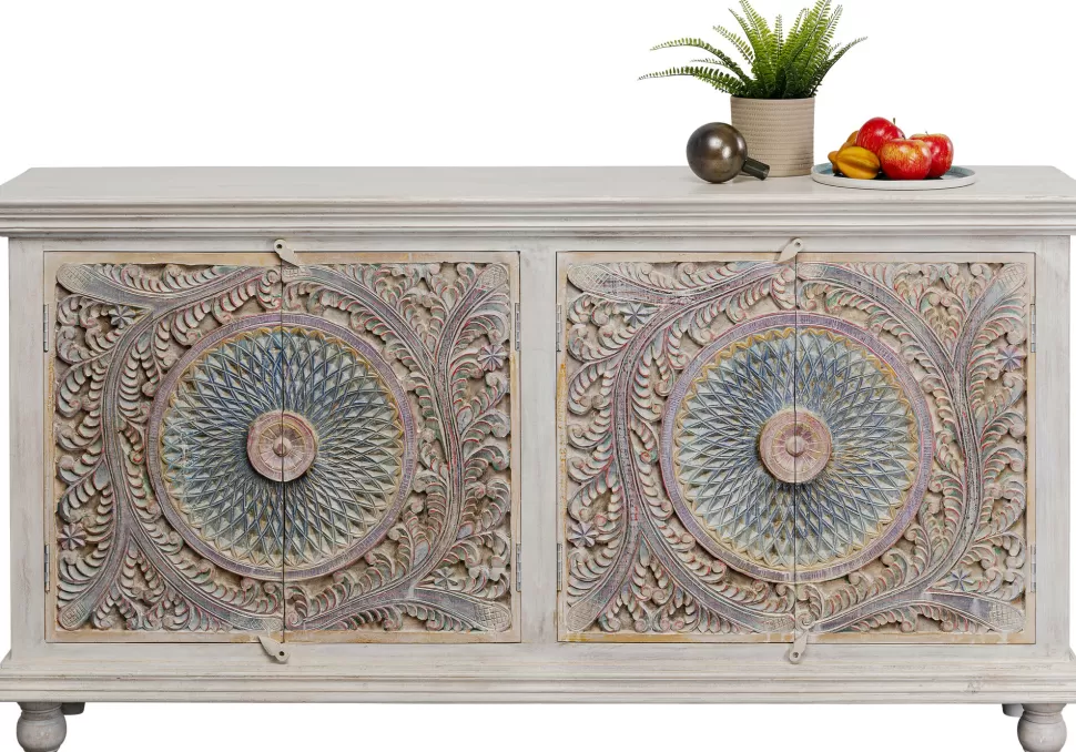 Komody-KARE Design Komoda 4-drzwiowa Z Drewna Mango Front Kolorowy 180x95 Cm