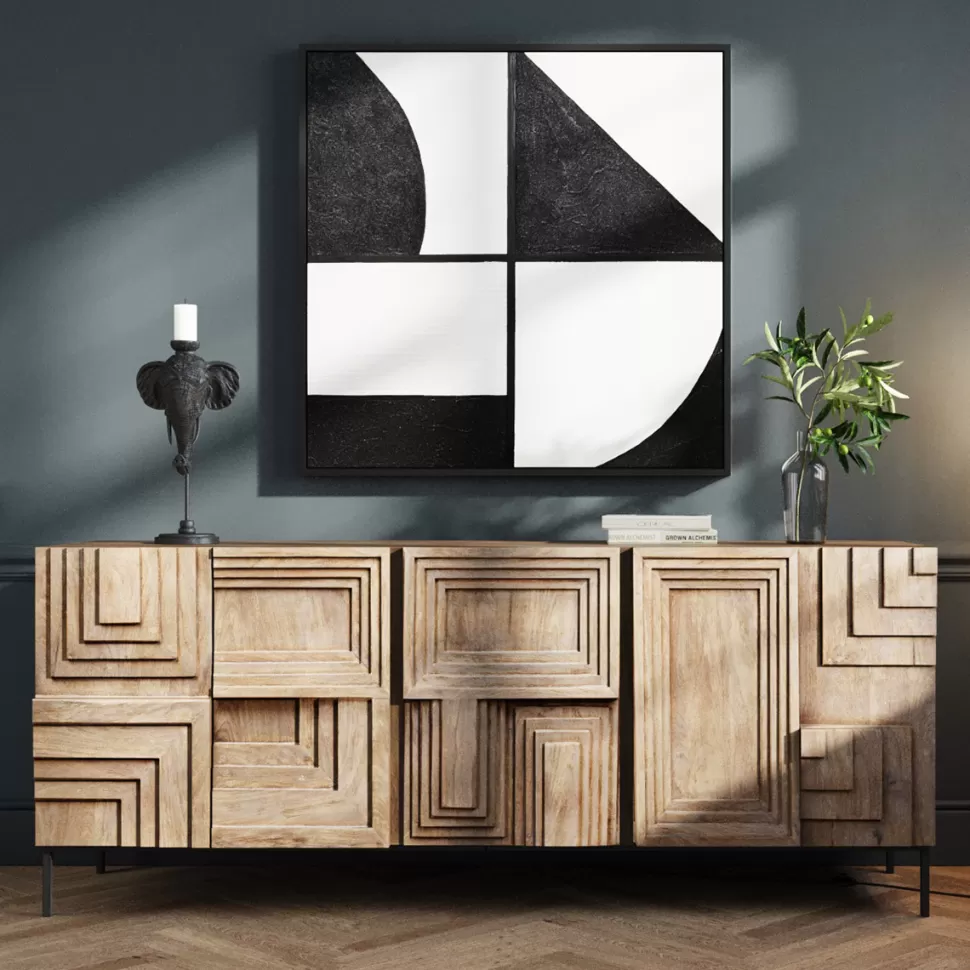 Komody-KARE Design Komoda 5-drzwiowa Rustykalna Z Drewna Mango 184x76 Cm