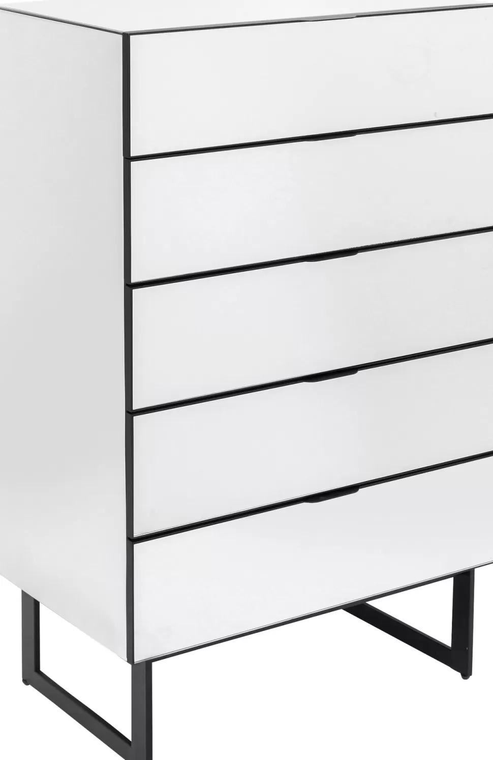 Komody-KARE Design Komoda Lustrzana Z 5 Szufladami Nogi Czarne 65x114 Cm
