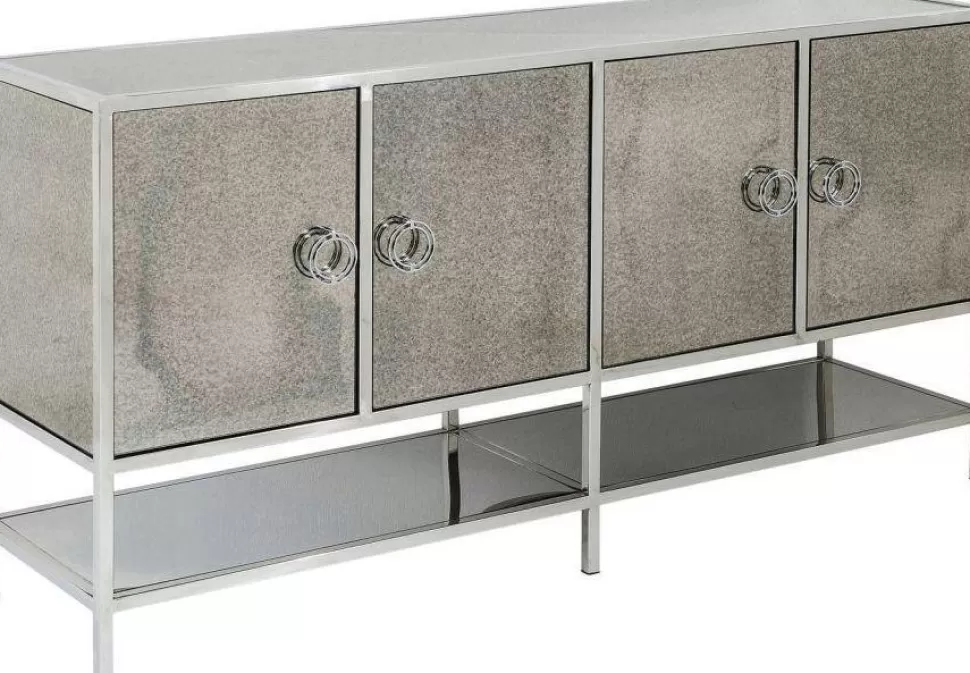 Komody-KARE Design Komoda Moonscape 156x80 Cm Srebrna