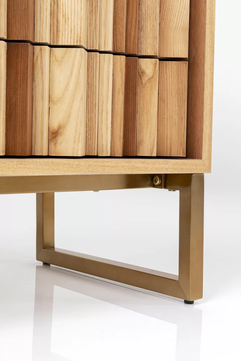 Komody-KARE Design Komoda Naturalna Z Szufladami I Drzwiami 186 Cm Podstawa Złota