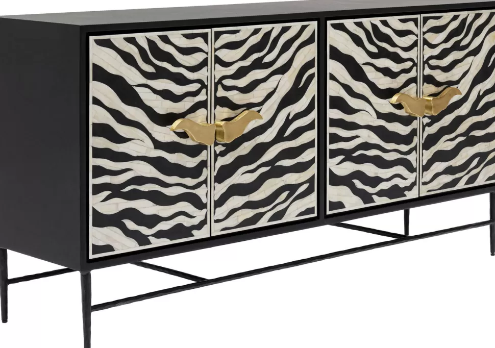 Komody-KARE Design Komoda Zebra 160x80 Cm Czarno-kremowa