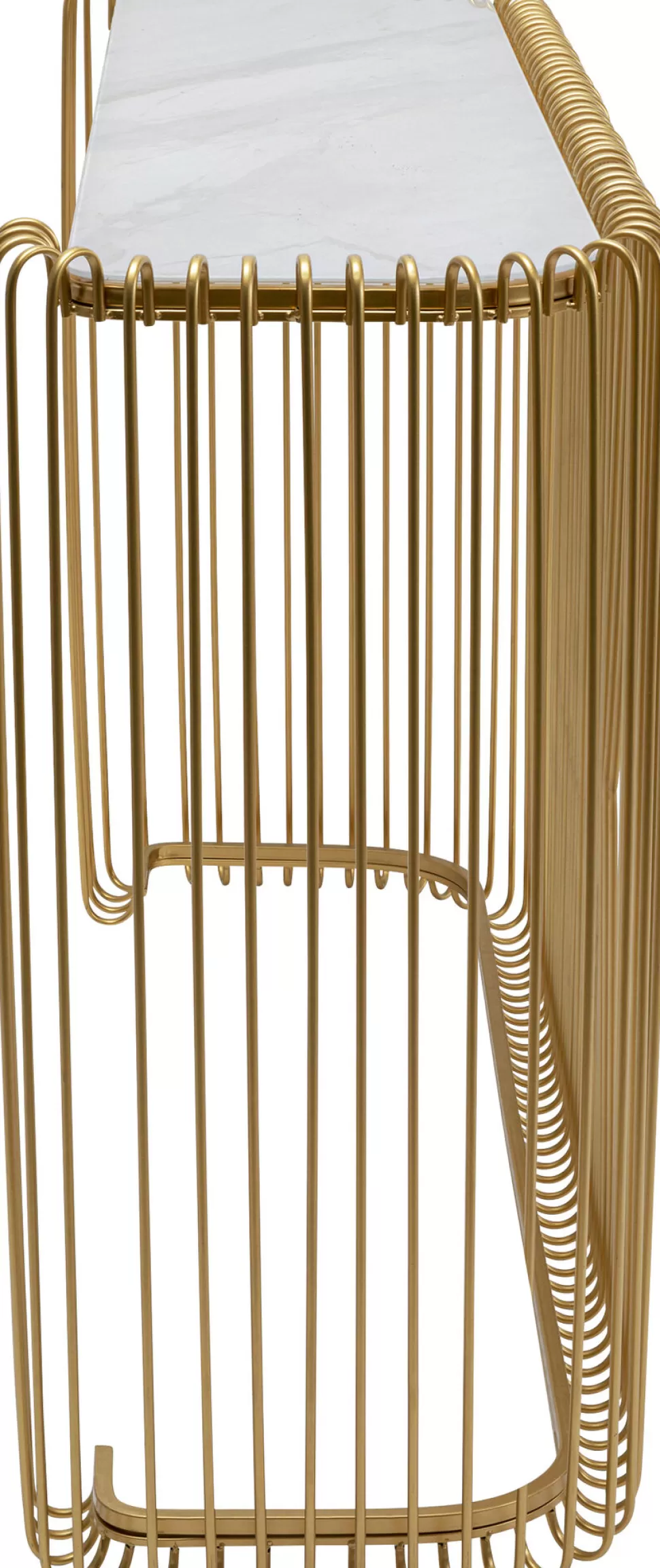 Konsole I Toaletki-KARE Design Konsola Glamour Złota Blat Szklany 142x43 Cm