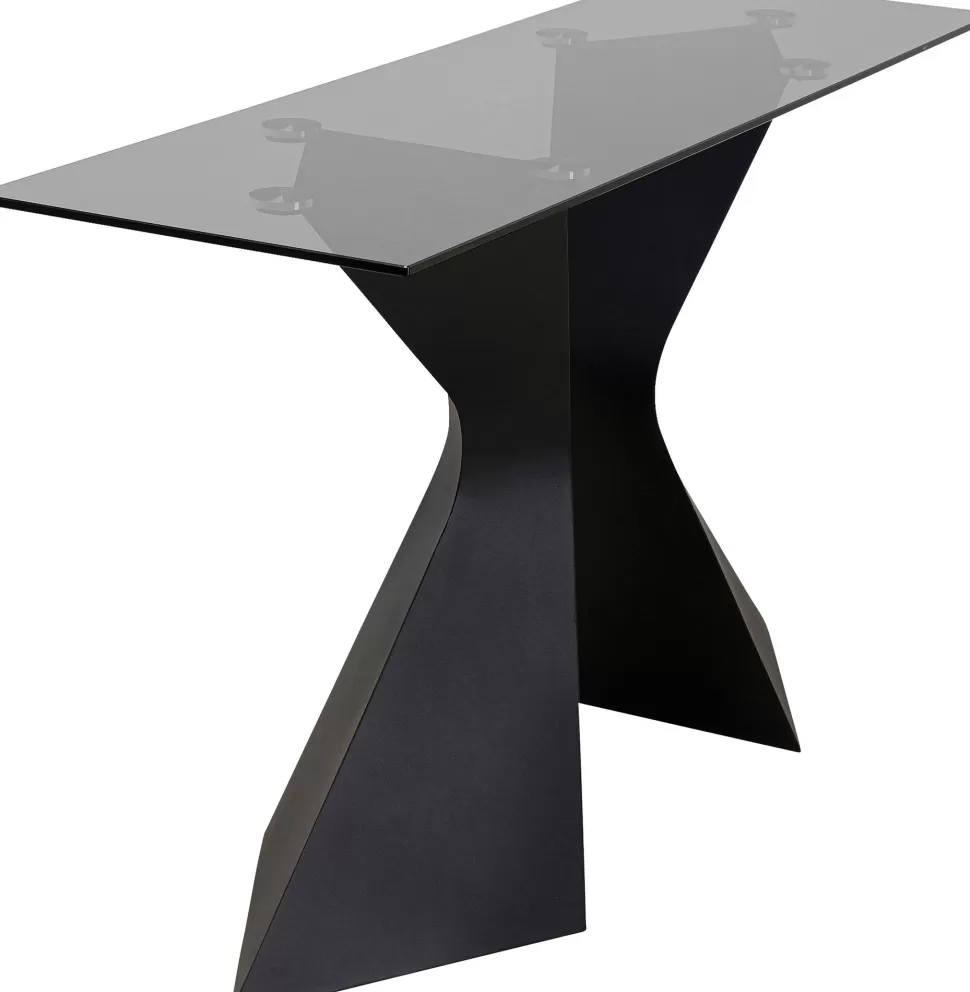 Konsole I Toaletki-KARE Design Konsola Gloria 140x45 Cm Czarna - Blat Szklany