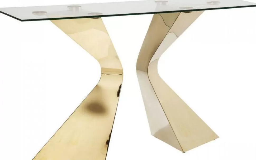 Konsole I Toaletki-KARE Design Konsola Gloria 145x45 Cm Złota