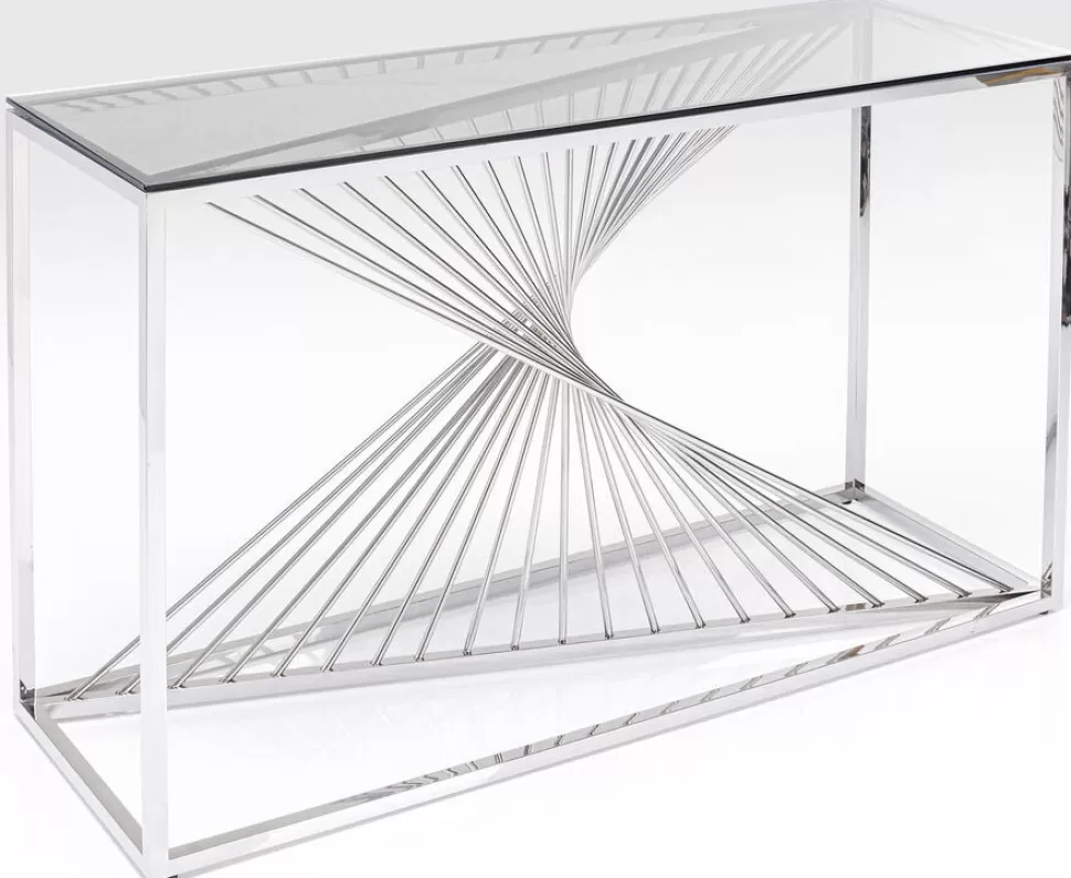 Konsole I Toaletki-KARE Design Konsola Laser 120x40 Cm Srebrna