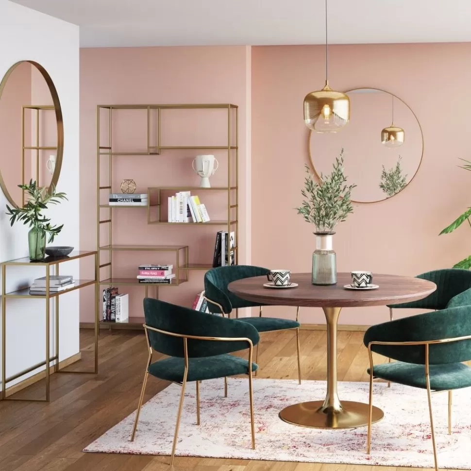 Konsole I Toaletki-KARE Design Konsola Loft 85x30 Cm Złota - Blat Szklany