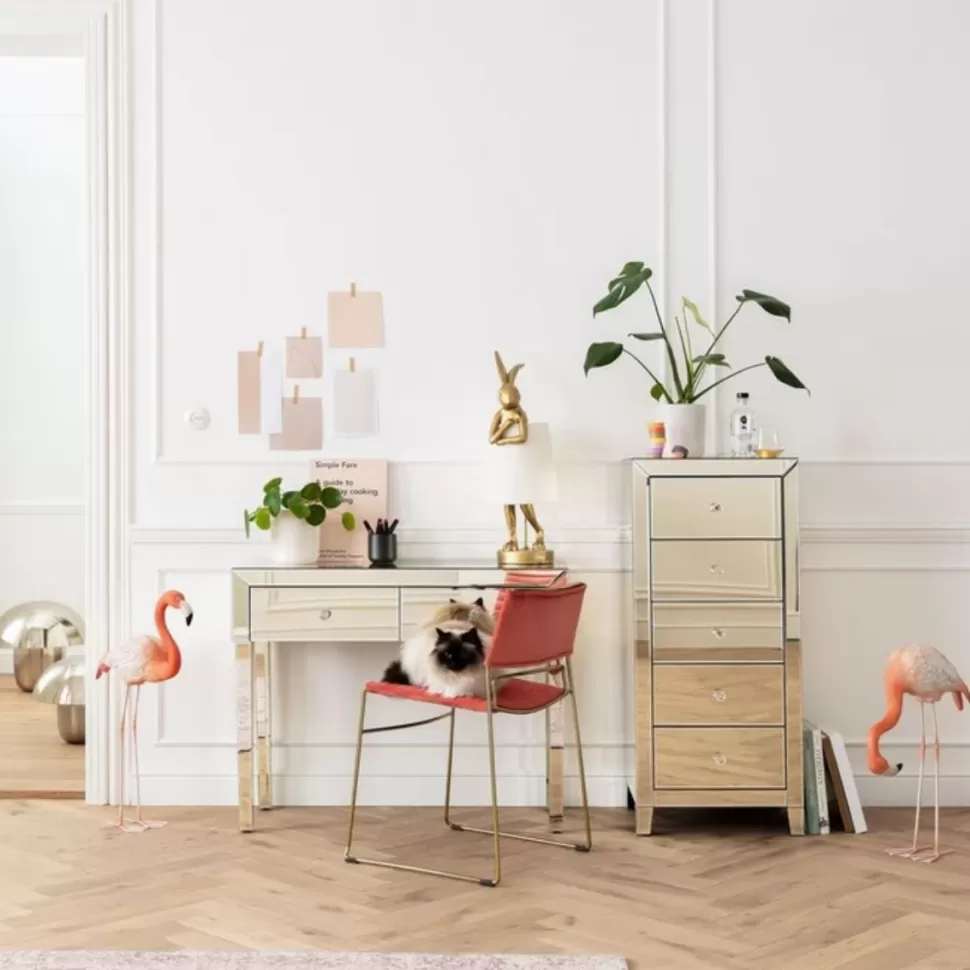 Konsole I Toaletki-KARE Design Konsola Luxury Gold 100x40 Cm Szampańska
