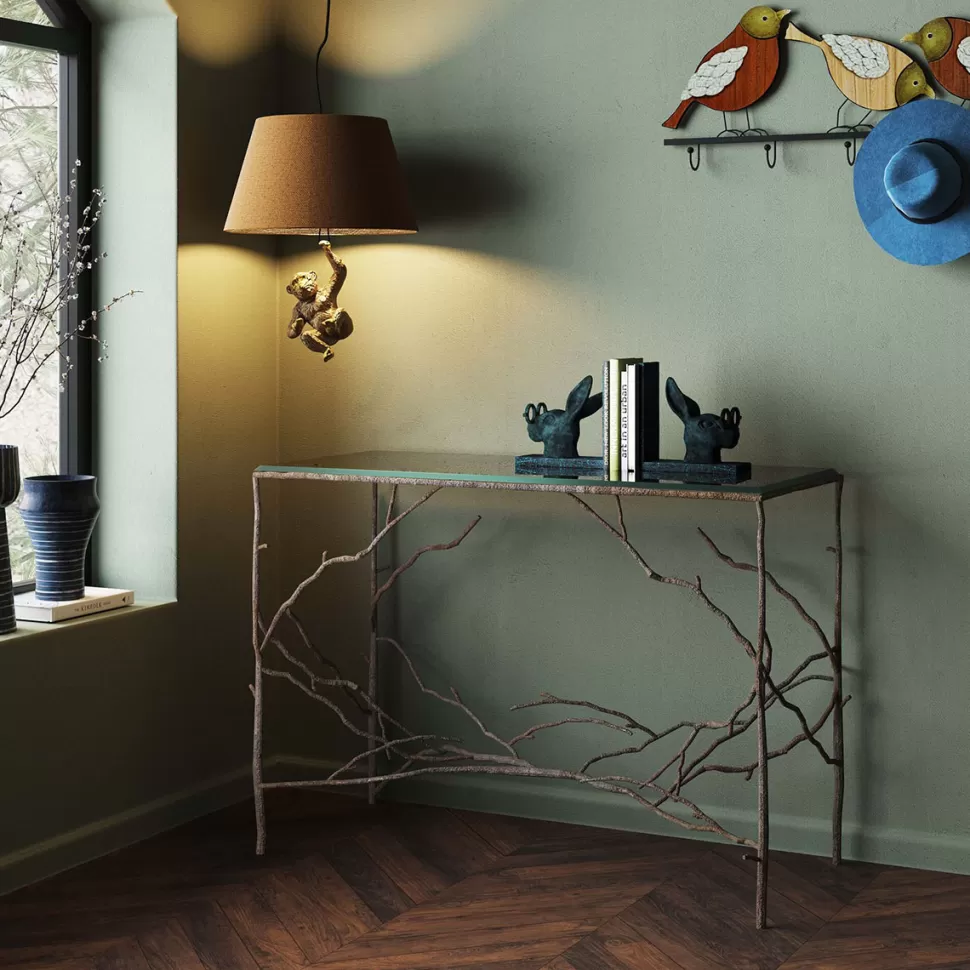 Konsole I Toaletki-KARE Design Konsola Tree Branch 105x49 Cm - Blat Szklany