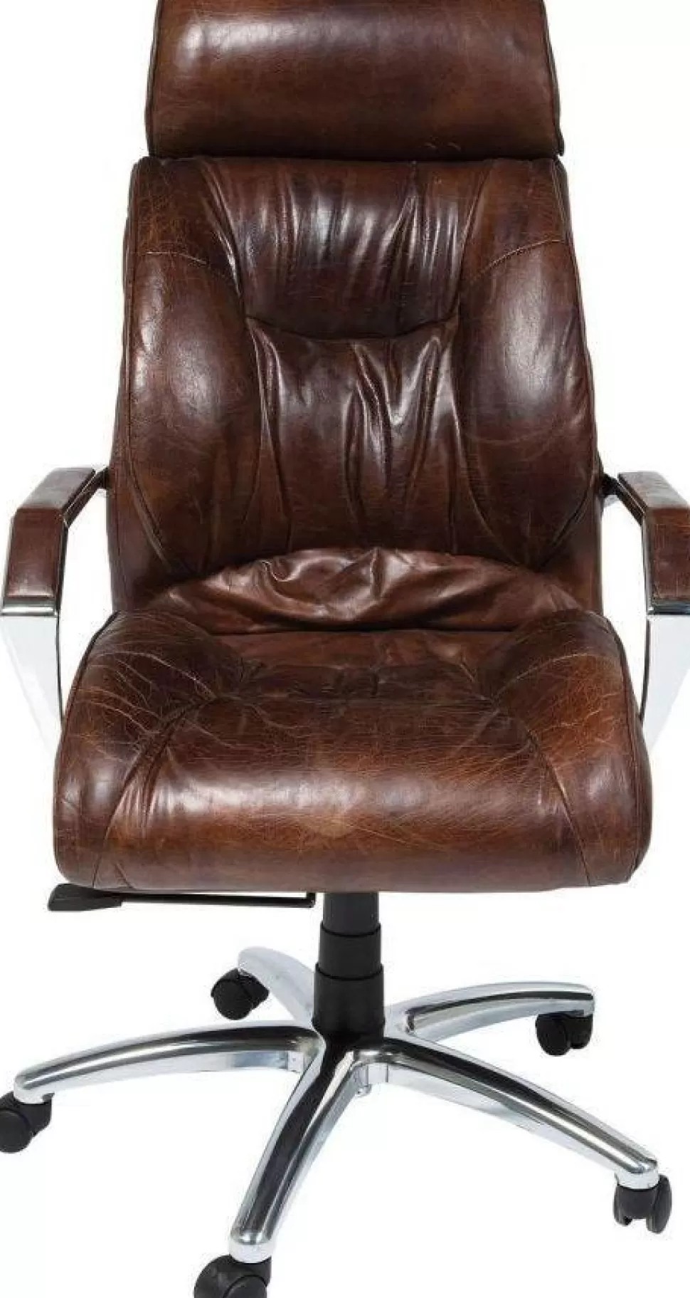 Krzesła-KARE Design Krzesło Biurowe Cigar 62x113 Cm Brązowe Skóra Naturalna