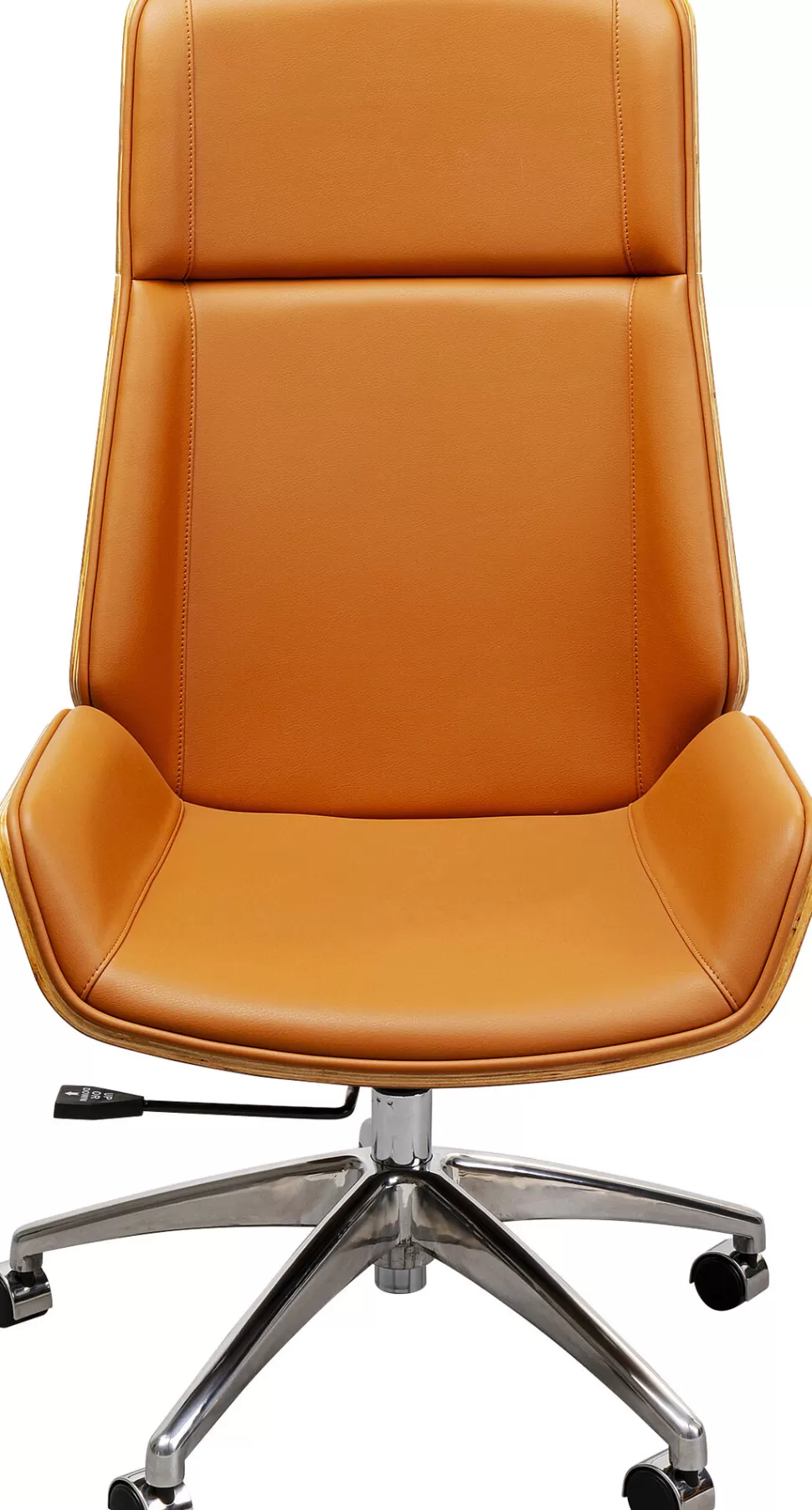 Krzesła-KARE Design Krzesło Biurowe High Bossy 59x116-124 Cm Brązowe Ekoskóra