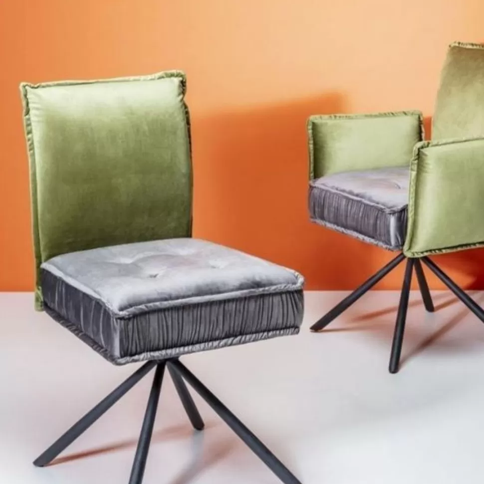 Krzesła-KARE Design Krzesło Chelsea 50x91 Cm Szaro-zielone