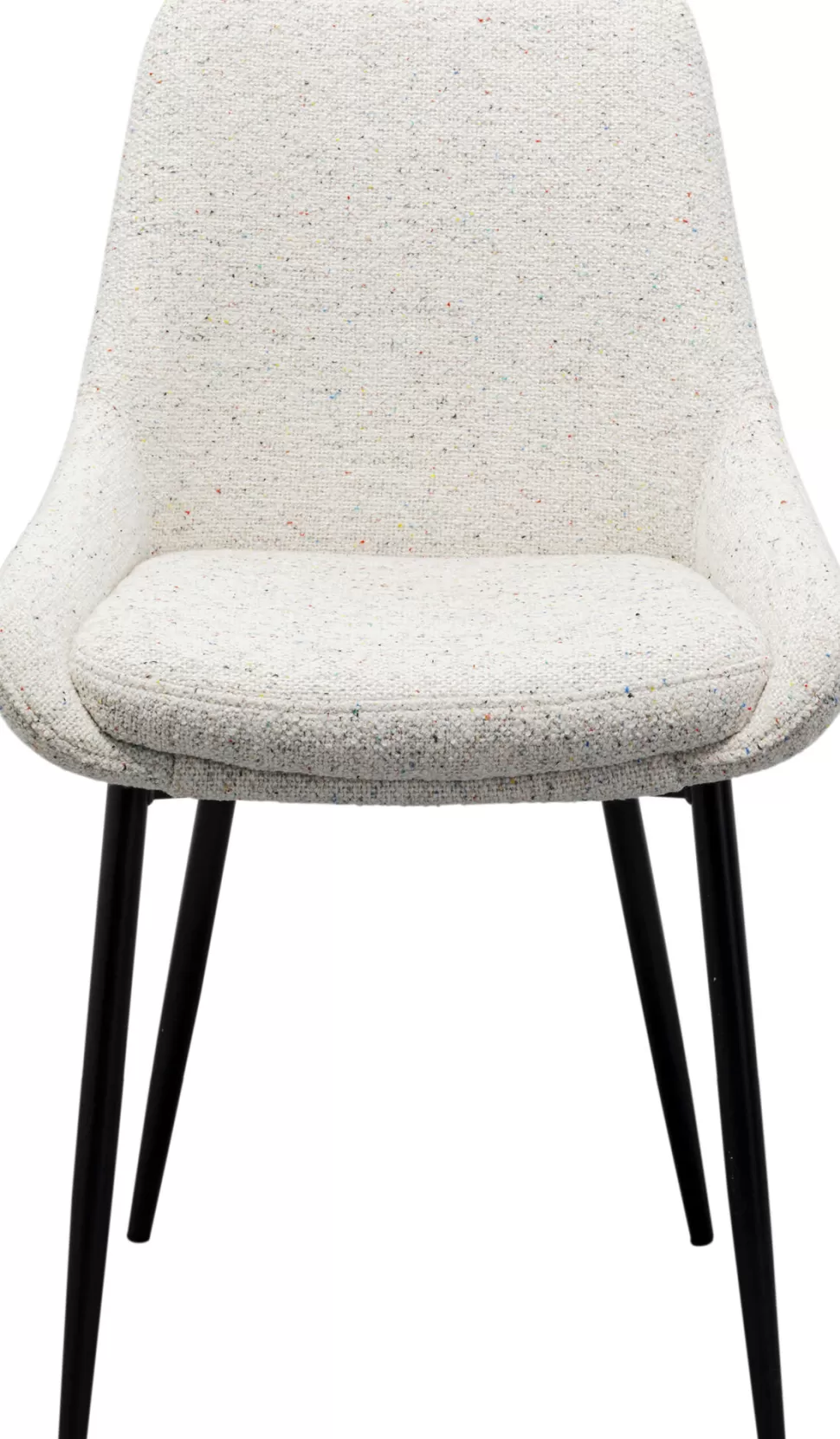 Krzesła-KARE Design Krzesło Do Jadalni Tkanina Melanżowa Kremowa Nogi Czarne 48x84 Cm