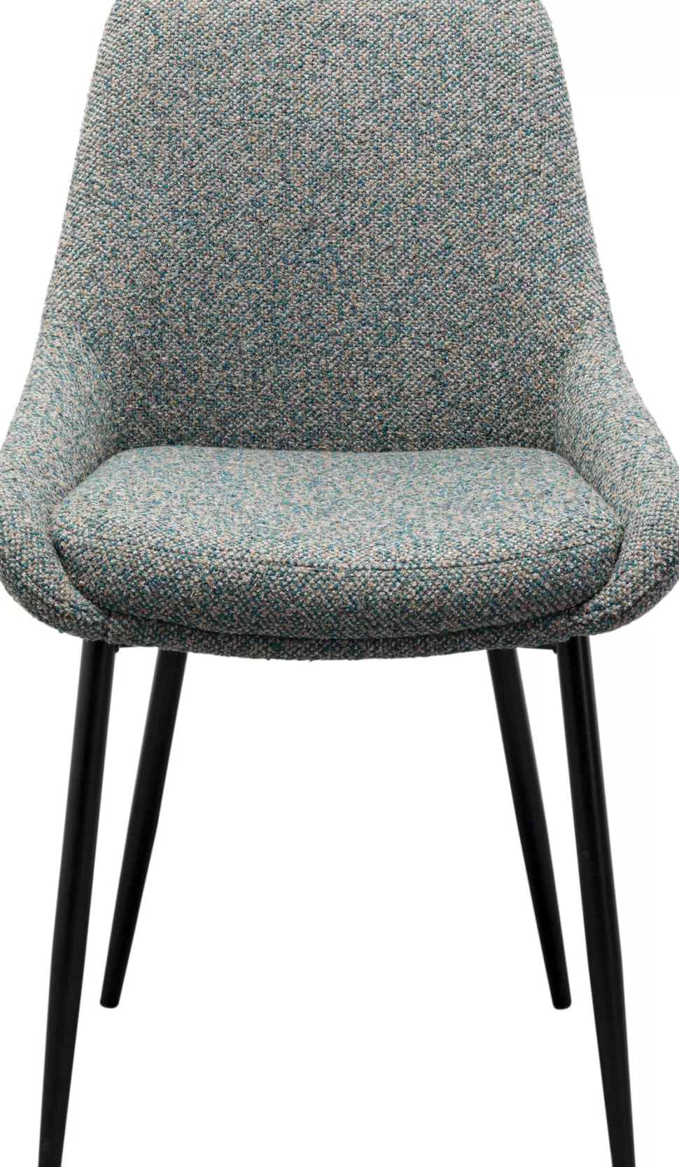 Krzesła-KARE Design Krzesło Do Jadalni Tkanina Melanżowa Szara Nogi Czarne 48x84 Cm