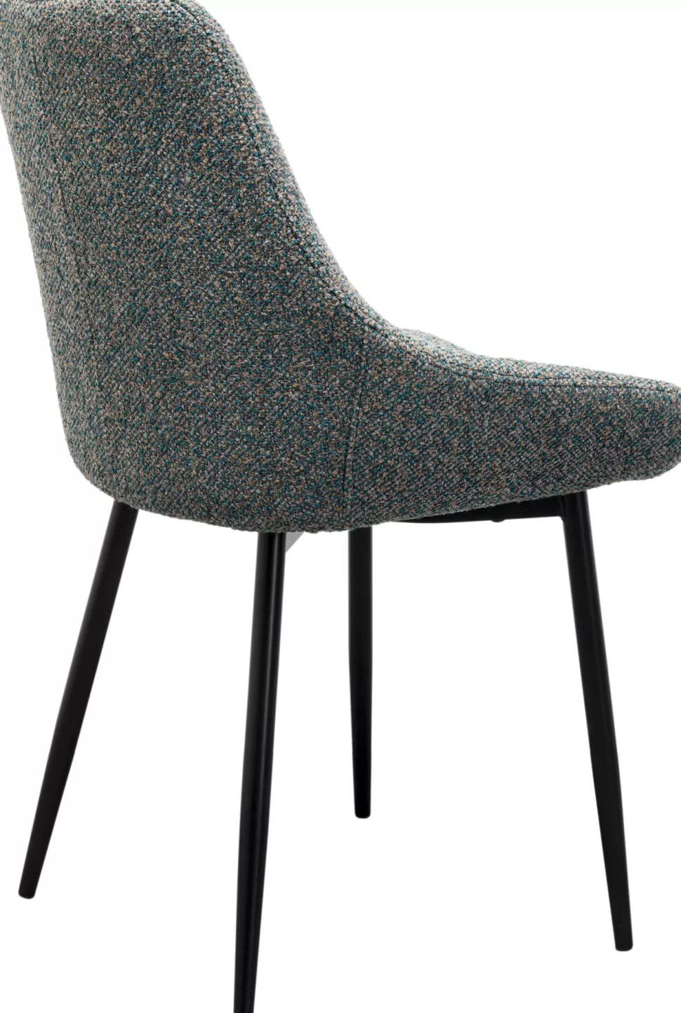 Krzesła-KARE Design Krzesło Do Jadalni Tkanina Melanżowa Szara Nogi Czarne 48x84 Cm