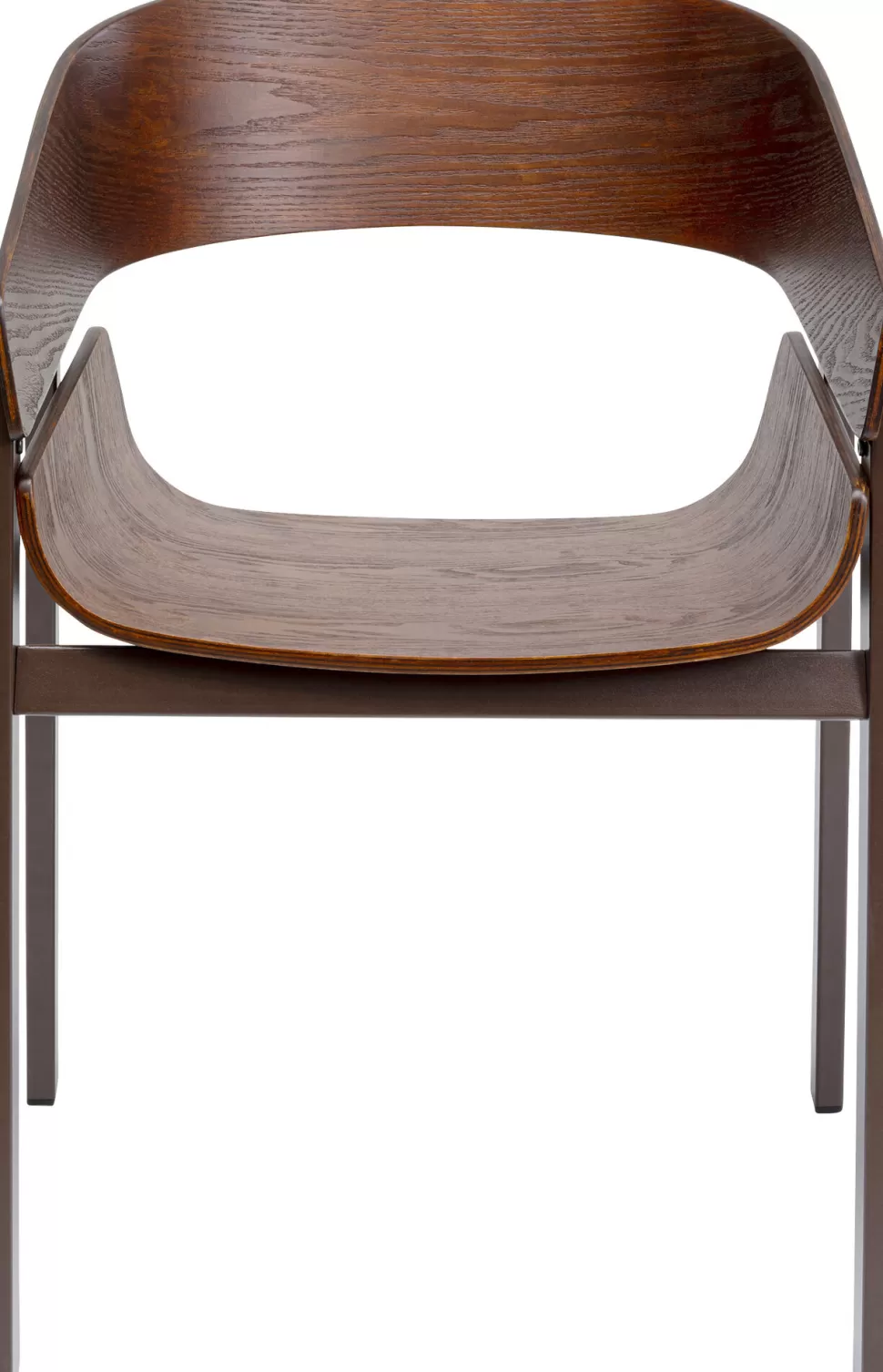 Krzesła-KARE Design Krzesło Do Jadalni Z Podłokietnikami Brązowe Sklejka I Stal 56x77 Cm