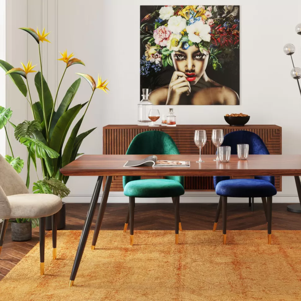 Krzesła-KARE Design Krzesło Iris Velvet 49x84 Cm Zielone