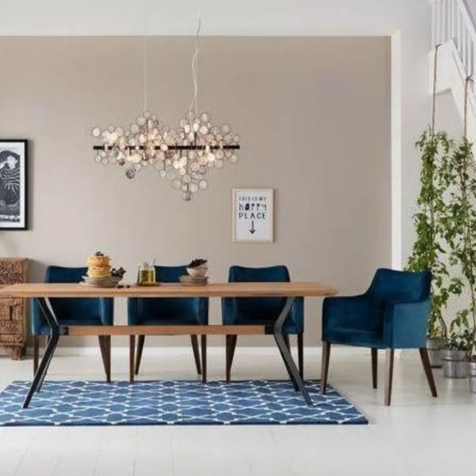 Krzesła-KARE Design Krzesło Mode Velvet 58x87 Cm Niebieskozielone