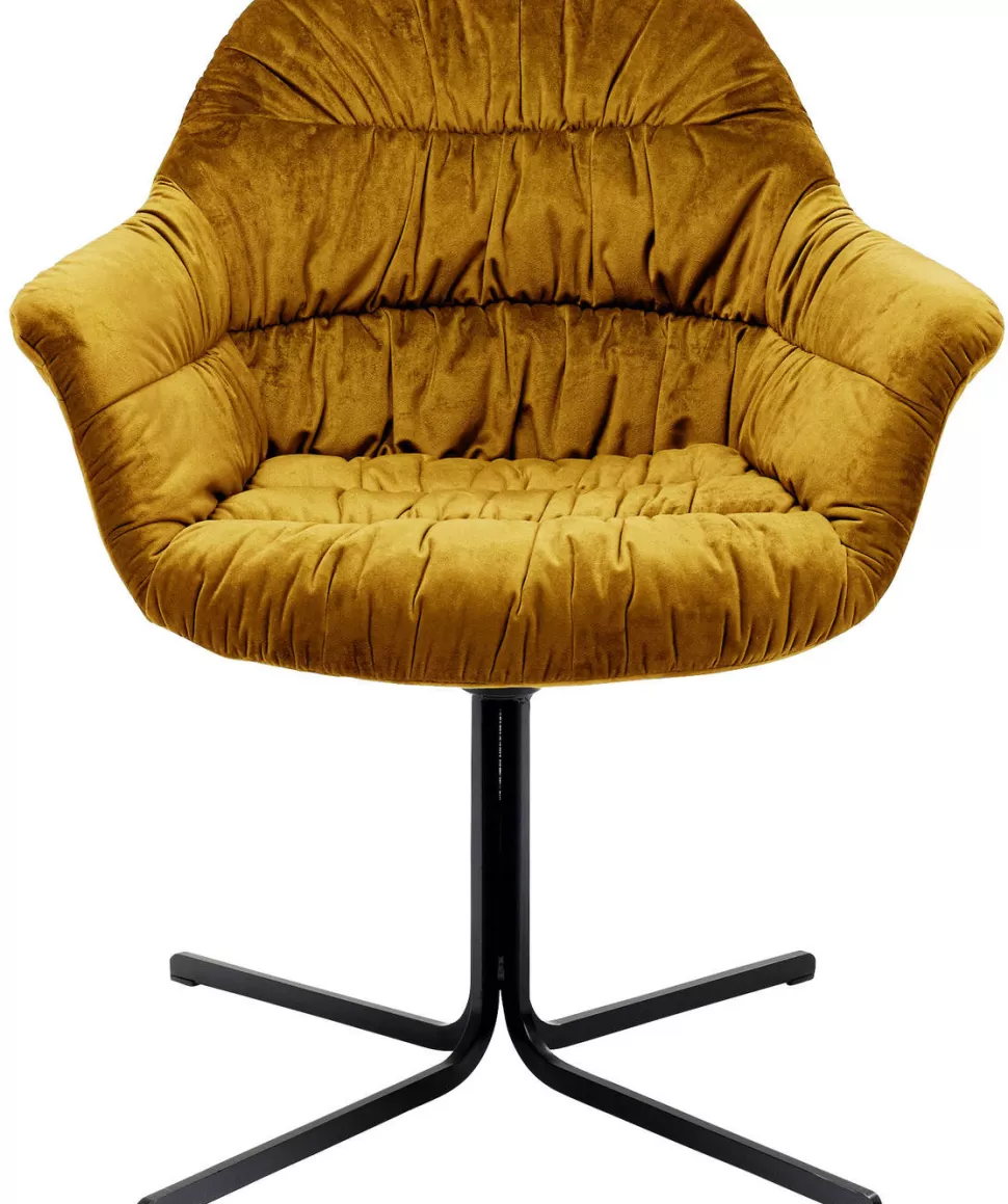 Krzesła-KARE Design Krzesło Obrotowe Colmar 66x79 Cm żółte